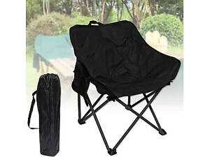 Стілець туристичний складаний із спинкою та кишенькою для дрібниць 46х46х66 см
