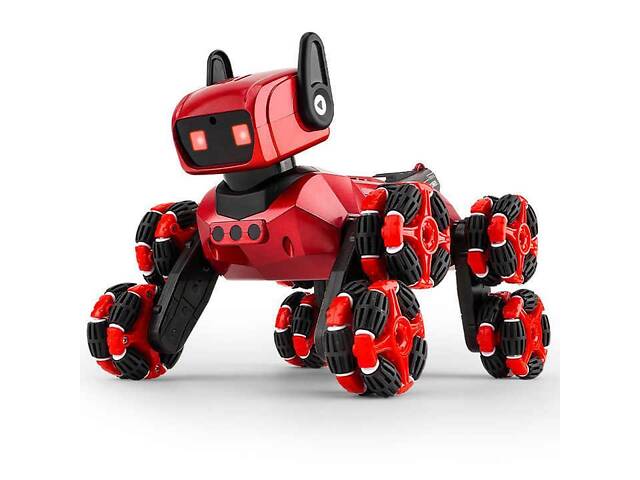 Stunt Dog Red 8-wheel robot dog Восьмиколісна трюкова собака-робот + Парогенератор + Пульт на руку - Фото 1