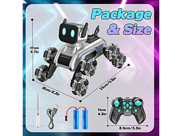 Stunt eight-wheel robot dog Восьмиколісний трюковий собака-робот - Фото 10