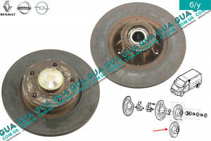 Ступица ( тормозной диск ) колеса задняя левая / правая в сборе под АБС ( ABS ) R16 7711130076 Nissan / НИССАН PRIMASTA