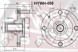 Ступица колеса для моделей: HYUNDAI (ELANTRA, MATRIX)