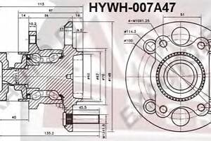 Ступица колеса для моделей: HYUNDAI (SONATA), KIA (MAGENTIS)