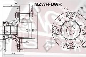 Ступица колеса для моделей: MAZDA (121, DEMIO)