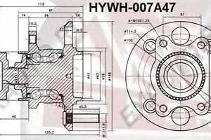 СТУПИЦА ЗАДНЯЯ (HYUNDAI SONATA EF 2002-, ABS-TYPE) ASVA HYWH007A47 на HYUNDAI SONATA Mk III (EF)