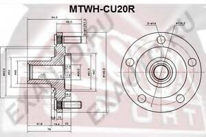 СТУПИЦА ЗАДНЯЯ БЕЗ ПОДШИПНИКА (MITSUBISHI OUTLANDER CU# 2002-2006) ASVA MTWHCU20R на MITSUBISHI DION вэн (CR_W)