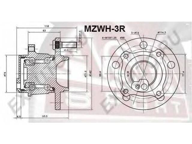 СТУПИЦА ЗАДНЯЯ С ДАТЧИКОМ АБС (MAZDA 3 BK 2003-) ASVA MZWH3R на MAZDA 3 (BK)