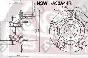 СТУПИЦА ЗАДНЯЯ С КОЛЬЦОМ ABS (NISSAN MAXIMA CEFIRO A33 1998-2003) ASVA NSWHA33A44R на NISSAN ALMERA TINO (V10)