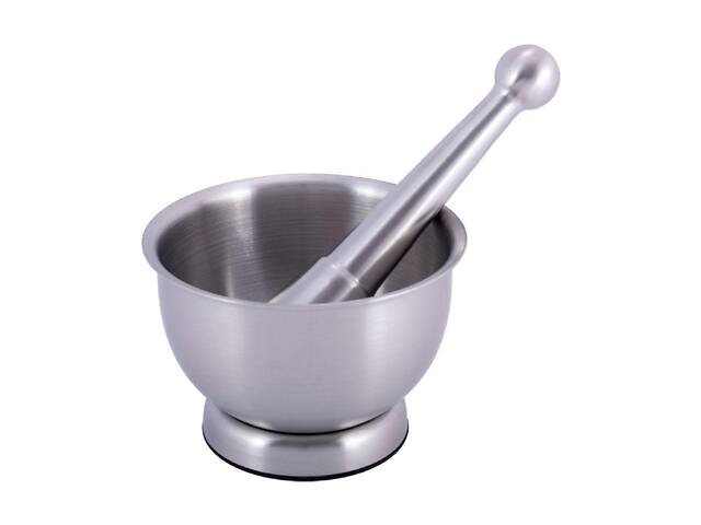 Ступка с пестиком Kamille - 102мм нержавеющая - Фото 1