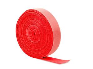 Стяжки на липучці ширина 15 мм, рулон 45 м, червоні, ціна за рулон