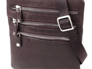 Стильна невелика сумка з матової зернистої натуральної шкіри Tony Perotti 20876_1 ( 9019 moro) Коричневий