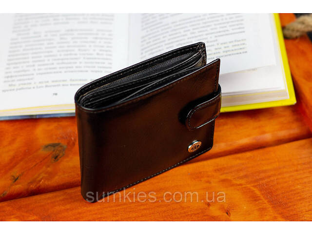 Стильне шкіряне портмоне ST Leather В 103 Чорний - Фото 10