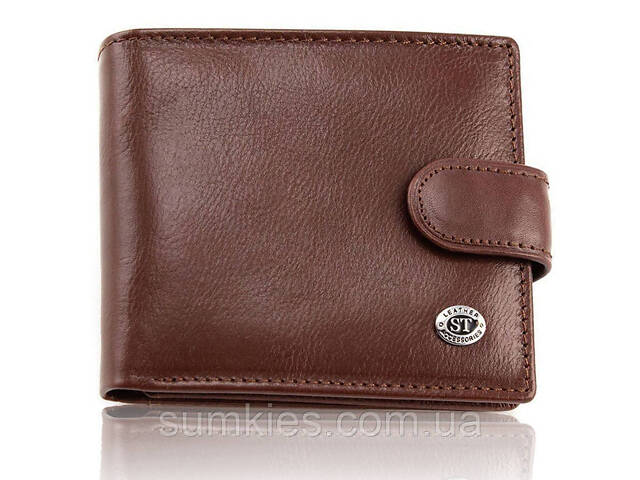 Стильне шкіряне чоловіче портмоне ST Leather В103 Коричневий - Фото 1
