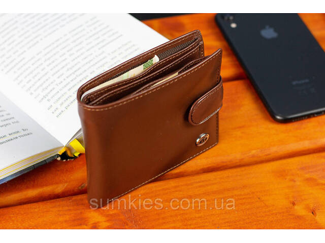 Стильне шкіряне чоловіче портмоне ST Leather В103 Коричневий - Фото 4