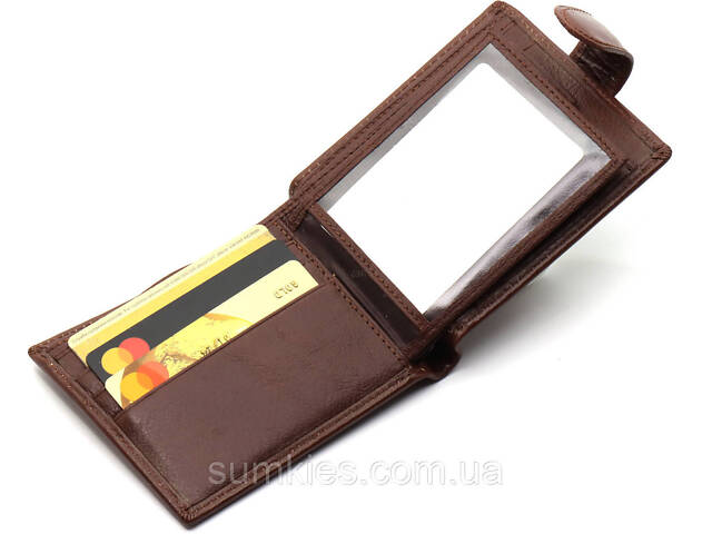 Стильне шкіряне чоловіче портмоне ST Leather В103 Коричневий - Фото 5