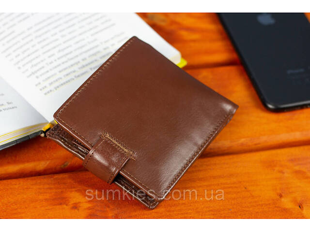 Стильне шкіряне чоловіче портмоне ST Leather В103 Коричневий - Фото 8