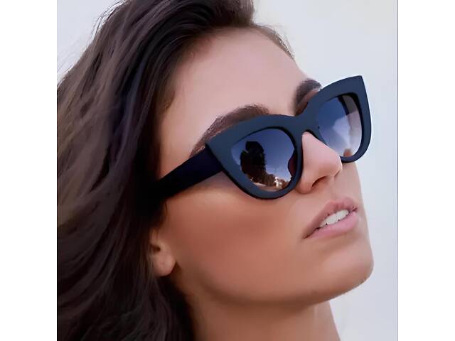 Стильные черные солнцезащитные очки RESTEQ Cat Eye с защитой от ультрафиолета и модным дизайном - Фото 4
