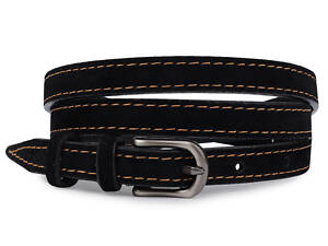 Стильний замшевий ремінь для жінок Vintage 20772 Чорний