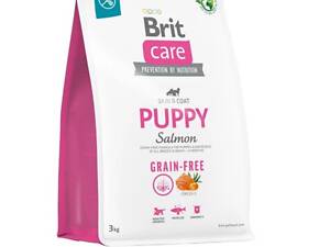 Сухий беззерновий корм для цуценят Brit Care Dog Grain-free Puppy, з лососем, 3 кг + ПОДАРУНОК 340грам Сухий корм для цу