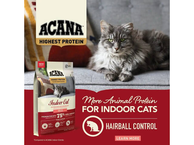 Сухий корм для кошек ACANA Highest Protein Indoor 4.5 кг (0064992723989) - Фото 5