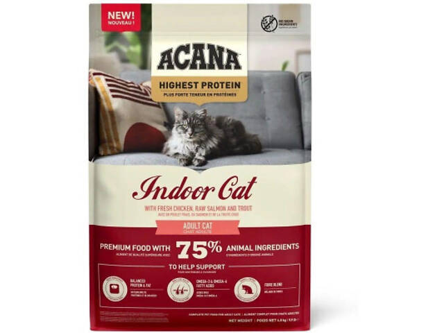 Сухий корм для кошек ACANA Highest Protein Indoor 4.5 кг (0064992723989) - Фото 1