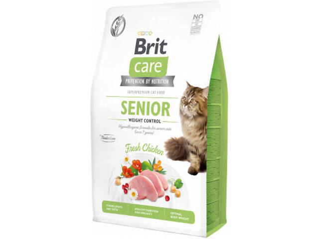 Сухий корм для кошек Brit Care Cat GF Senior Weight Control 2 кг (8595602540945) - Фото 1
