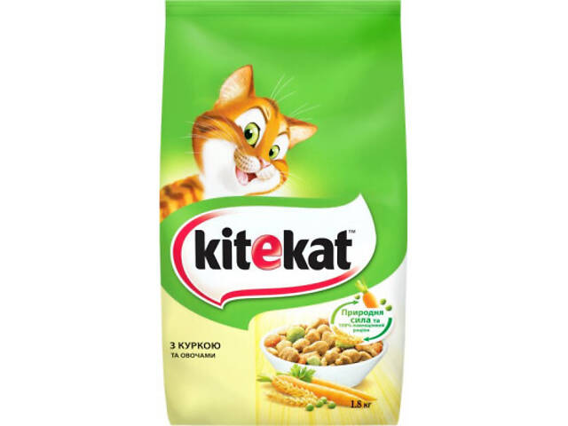 Сухий корм для кошек Kitekat Куриця з овочами 1.8 кг (5900951137884) - Фото 1