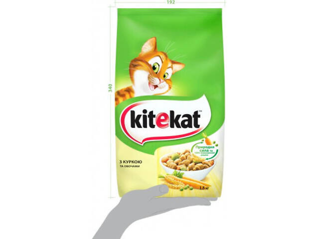 Сухий корм для кошек Kitekat Куриця з овочами 1.8 кг (5900951137884) - Фото 6