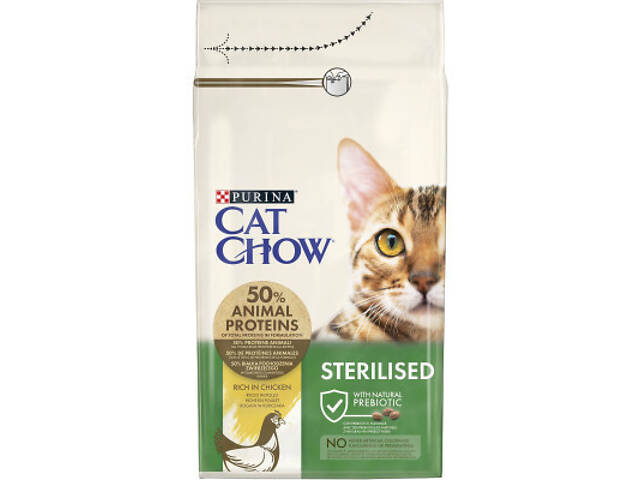 Сухий корм для кошек Purina Cat Chow Sterilised з куркою 1.5 кг (7613032233396) - Фото 1