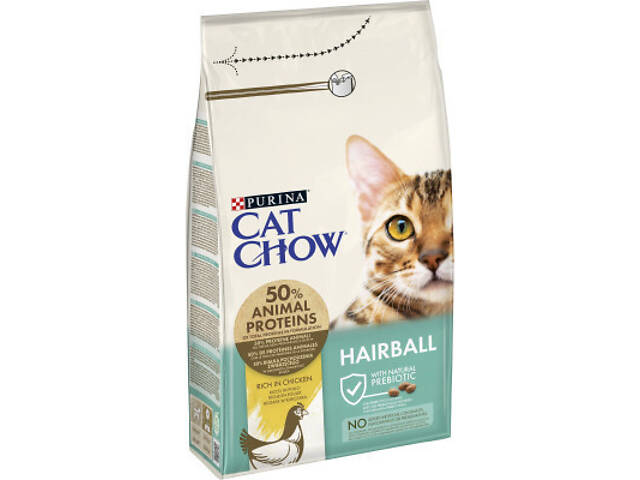 Сухий корм для кошек Purina Cat Chow Hairball з куркою 1.5 кг (5997204514486) - Фото 6