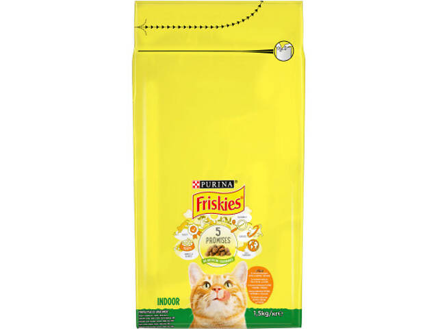 Сухий корм для кошек Purina Friskies Indoor з куркою та овочами 1.5 кг (7613031341887) - Фото 2