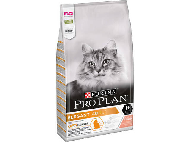 Сухий корм для кошек Purina Pro Plan Elegant з лососем 10 кг (7613036529235) - Фото 1