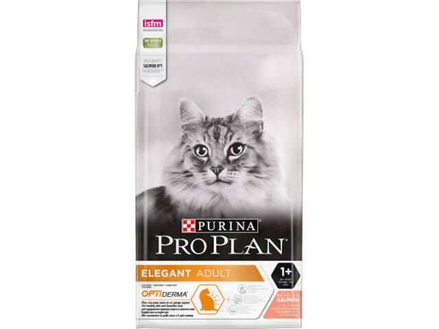 Сухий корм для кошек Purina Pro Plan Elegant з лососем 10 кг (7613036529235) - Фото 2