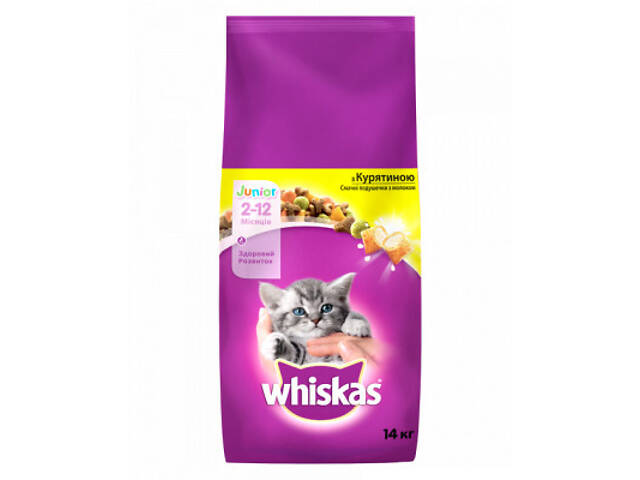 Сухий корм для кошек Whiskas з куркою для кошенят 14 кг (5900951014369) - Фото 1