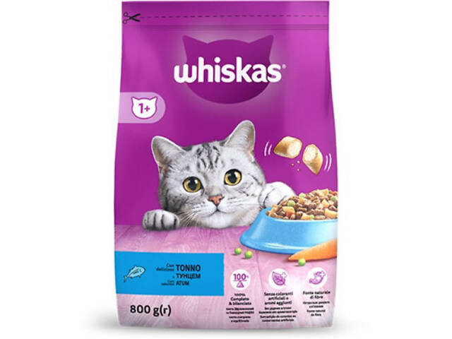 Сухий корм для кошек Whiskas з тунцем 800 г (5900951305269) - Фото 1