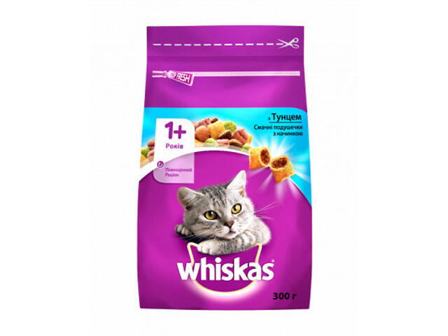 Сухий корм для кошек Whiskas з тунцем 300 г (5900951304255/5900951014093) - Фото 1