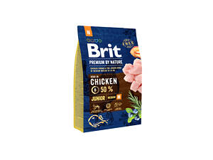 Сухой корм для щенков и молодых собак средних пород Brit Premium Junior M со вкусом курицы 3 кг (8595602526321)