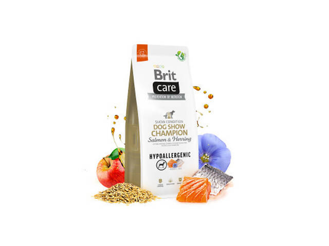 Сухий корм для собак Brit Care Dog Hypoallergenic Dog Show Champion з лососем і оселедцем 3 кг (8595602559114) - Фото 2