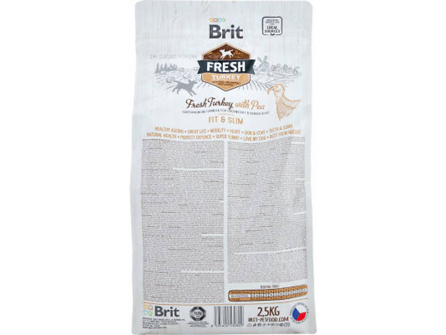 Сухий корм для собак Brit Fresh Turkey/Pea Light Fit and Slim Adult 2.5 кг (8595602530809) - Фото 2