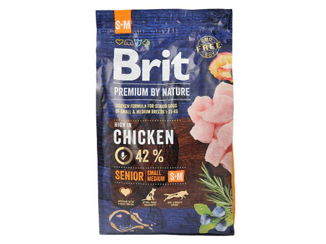 Сухий корм для собак Brit Premium Dog Senior S+M 3 кг (8595602526390) - Фото 2