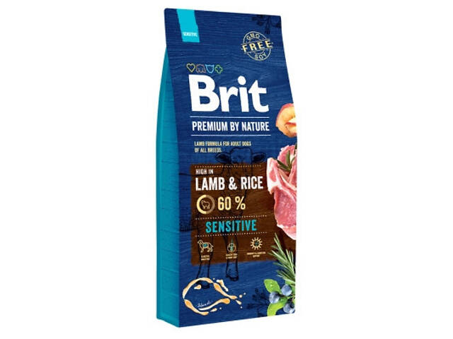 Сухий корм для собак Brit Premium Dog Sensitive Lamb 15 кг (8595602526642) - Фото 1
