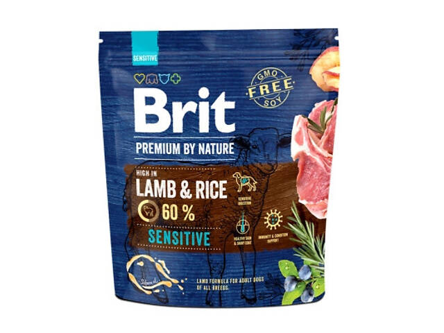 Сухий корм для собак Brit Premium Dog Sensitive Lamb 1 кг (8595602526611) - Фото 1