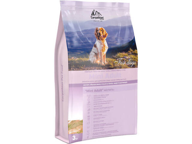 Сухий корм для собак Carpathian Pet Food Mini Adult 3 кг (4820111140831) - Фото 1