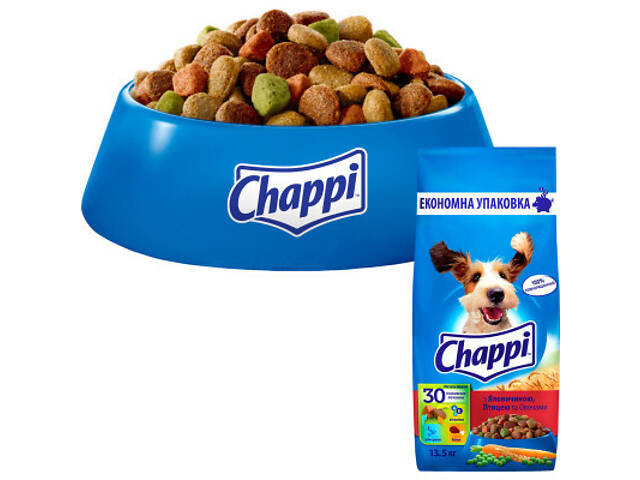 Сухий корм для собак Chappi з яловичиною, птицею та овочами 13.5 кг (5998749128350) - Фото 2