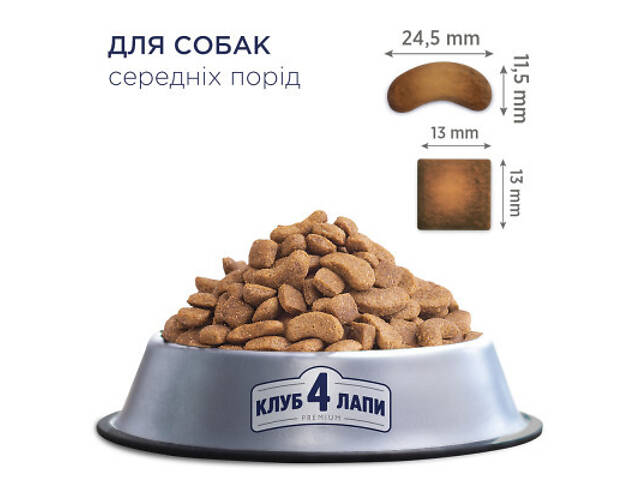Сухий корм для собак Club 4 Paws Преміум. Для середніх порід 14 кг(П) (4820215366328) - Фото 3
