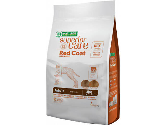 Сухий корм для собак Nature's Protection Superior Care Red Coat Grain Free Salmon 4 кг (NPSC47234) - Фото 1