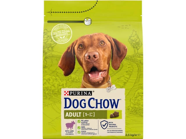 Сухий корм для собак Purina Dog Chow Adult Lamb зі смаком ягнятини 2.5 кг (7613034485946) - Фото 1