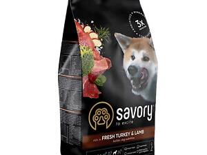 Сухой корм для собак средних пород Savory со свежим мясом индейки и ягненка 3 кг (4820232630266)