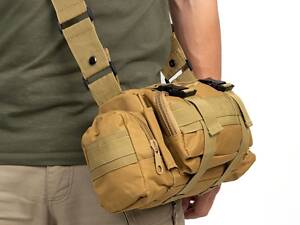 Сумка итог тактическая поясная Tactical военная, сумка нагрудная с ремнем на плечо 5 литров кордура
