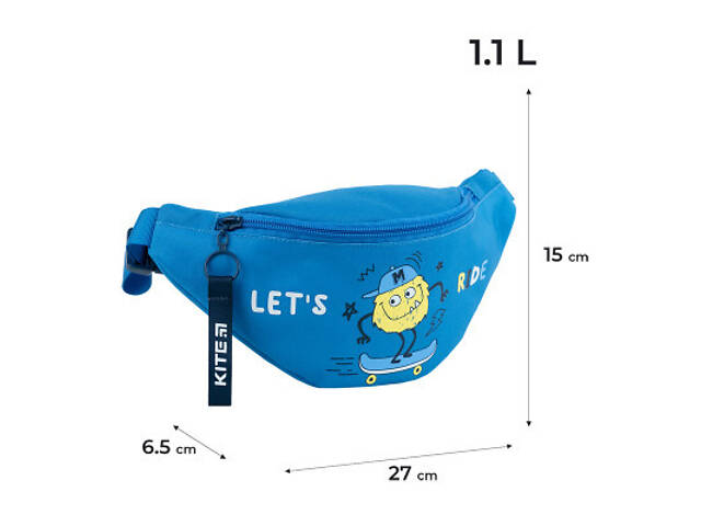 Сумка-бананка Kite Let's Ride Синя (K24-2577-2) - Фото 2