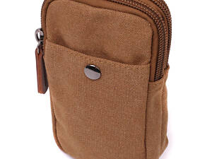 Сумка-чехол на пояс с металлическим карабином из текстиля Vintage 22225 Коричневый